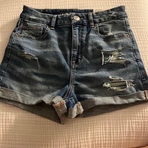 Curvy high rise shortie jeans short